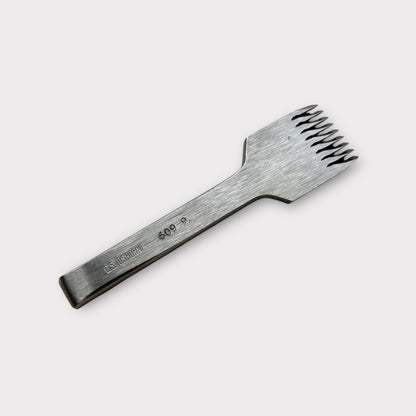 CS Osborne steel leather pricking irons metal tool with teeth on a white background