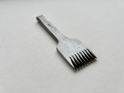 CS Osborne steel leather pricking irons metal tool with teeth on a white background