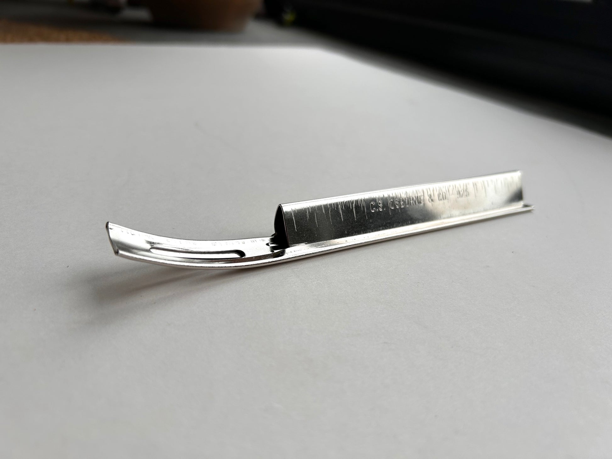 CS Osborne leather skiver tool in stainless steel