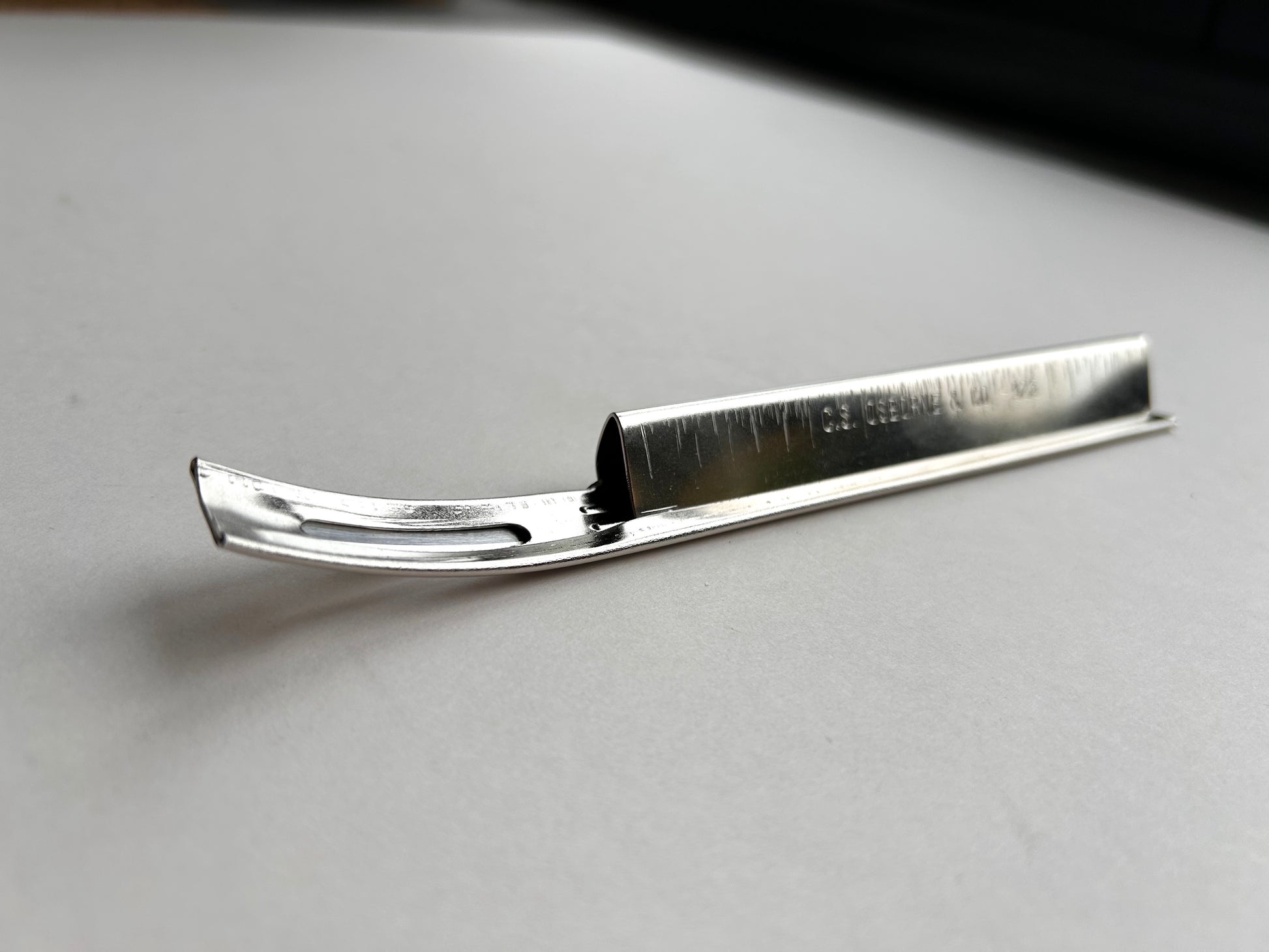 CS Osborne leather skiver tool in stainless steel