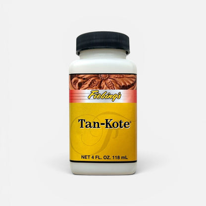 Tan-Kote bottle with yellow label on a white background