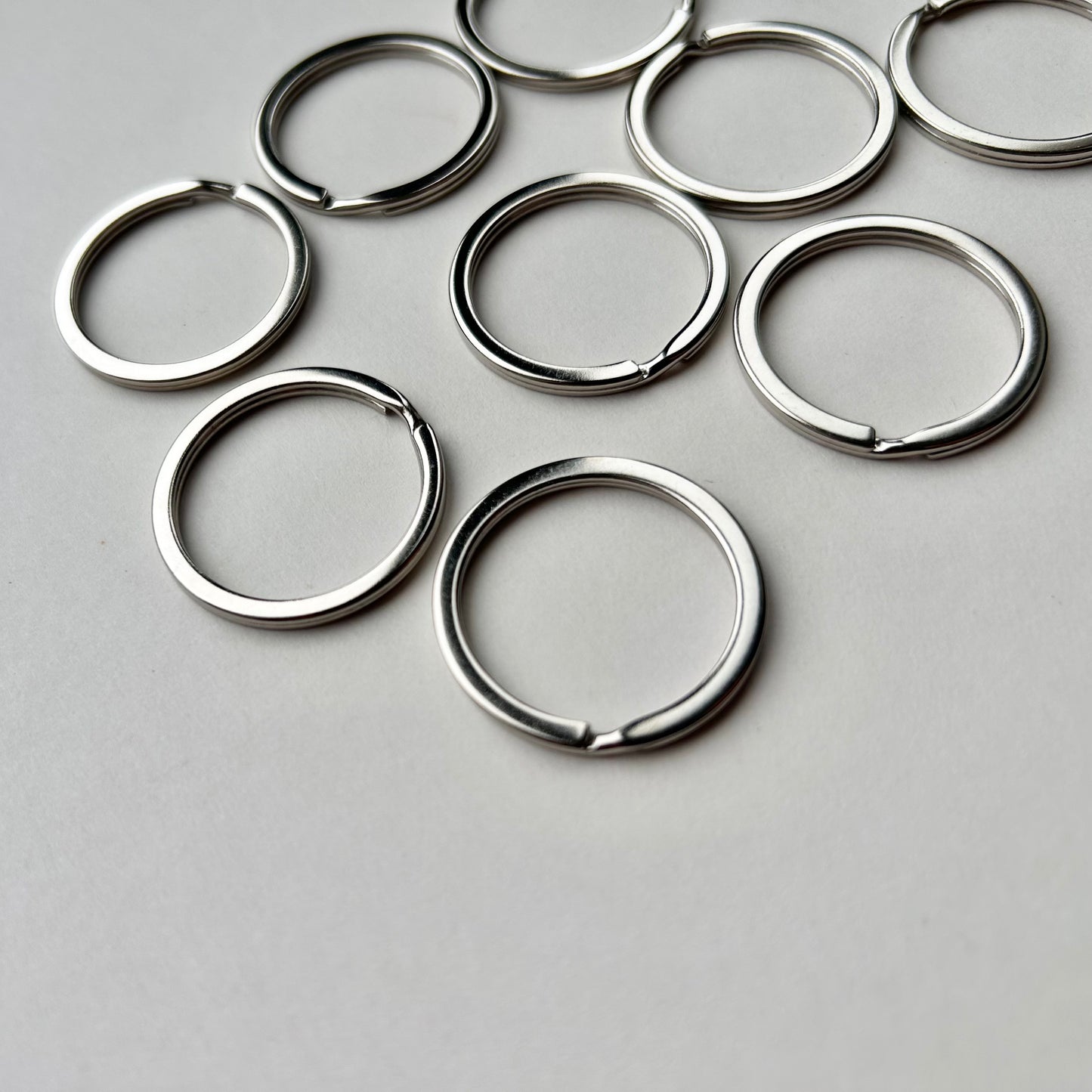 Flat Silver Keyrings