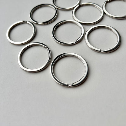 Flat Silver Keyrings