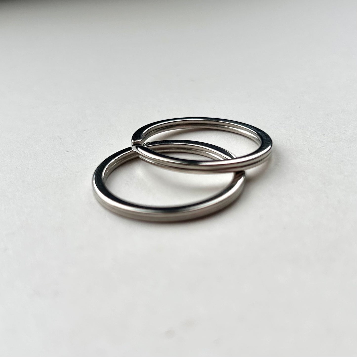 Flat Silver Keyrings