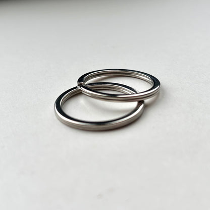 Flat Silver Keyrings