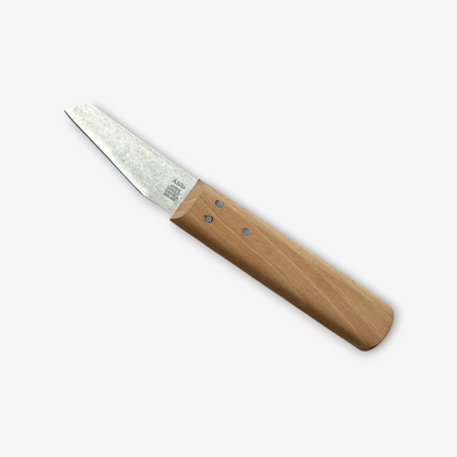 Knife with a wooden handle on a white background