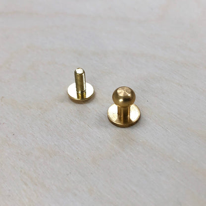 Sam Browne Leather Studs - Solid Brass or Nickel Plated