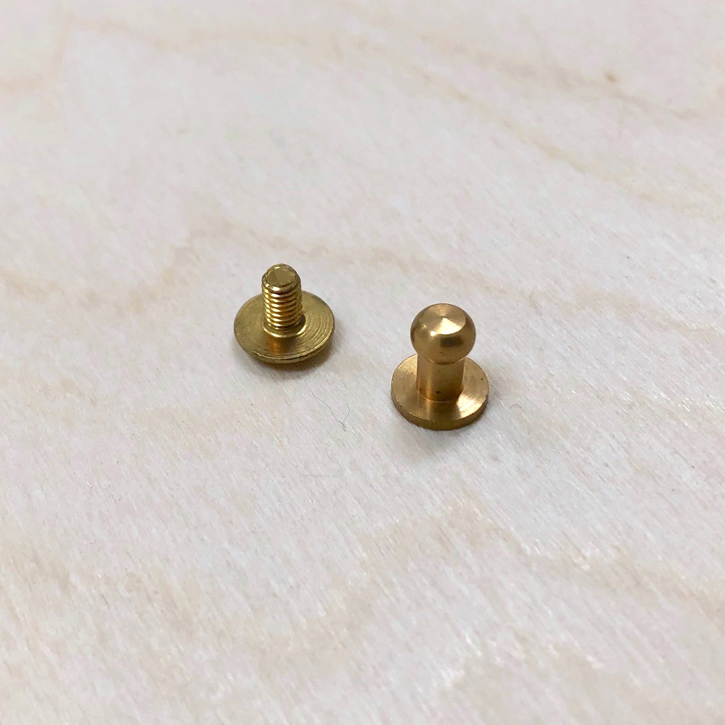 Sam Browne Leather Studs - Solid Brass or Nickel Plated