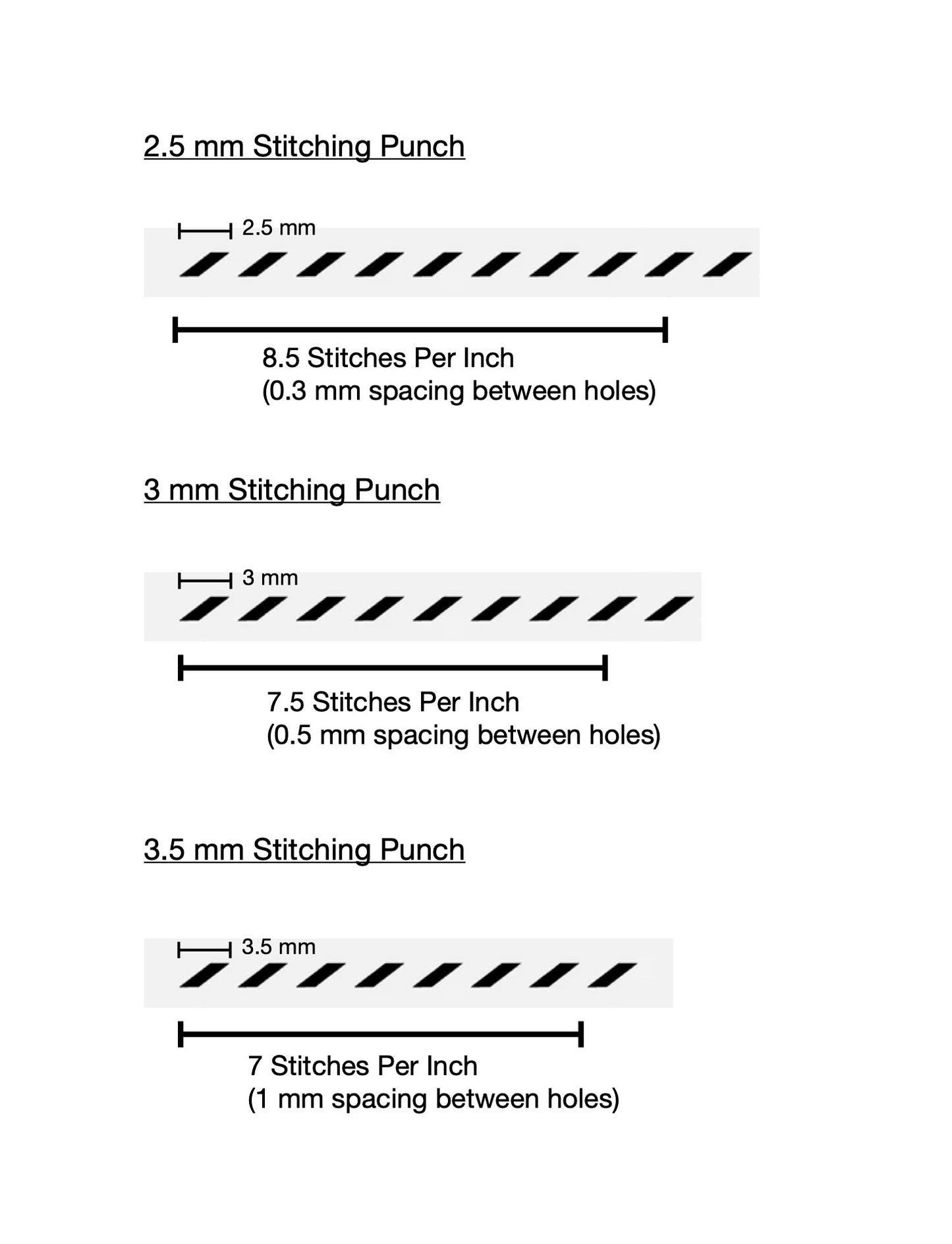 Leather Stitching Punch (10, 9, 8, 4 and 2 prong sizes)