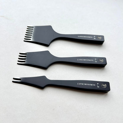 Kemovancraft Japanese Diamond Stitching Chisels – 4.0mm Spacing | 2, 5 & 8 Prong Set