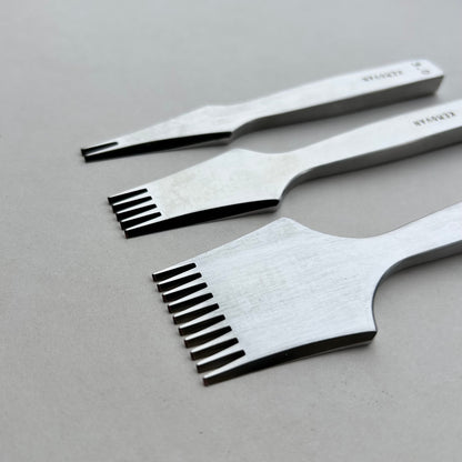Kemovancraft French Leather Pricking Irons – 3.0mm & 3.85mm Sets | 2, 5 & 8 Prong