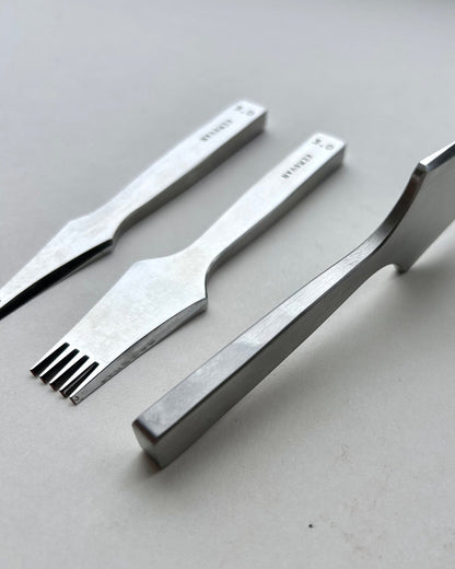 Kemovancraft French Leather Pricking Irons – 3.0mm & 3.85mm Sets | 2, 5 & 8 Prong