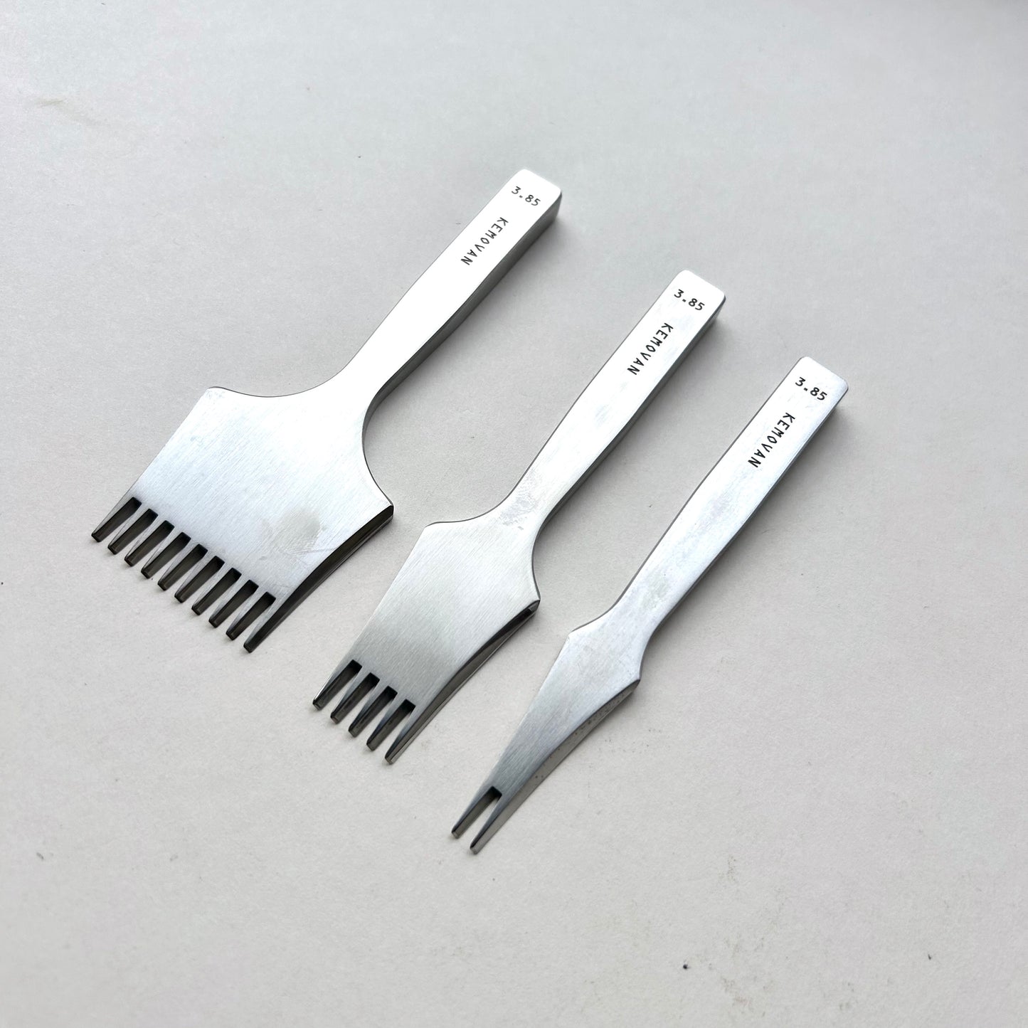 Kemovancraft French Leather Pricking Irons – 3.0mm & 3.85mm Sets | 2, 5 & 8 Prong