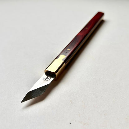 Kemovancraft Leather Cutting & Carving Knife – Cocobolo Handle & Detachable Blade
