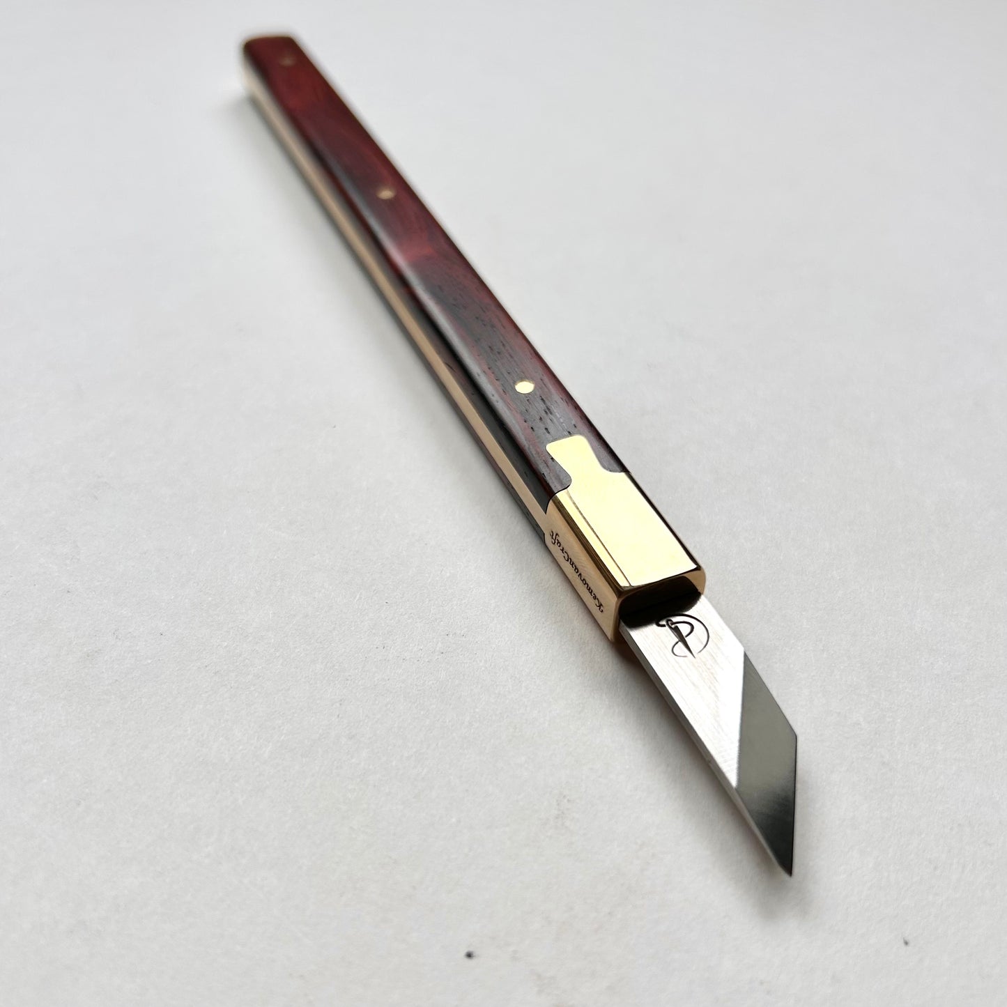 Kemovancraft Leather Cutting & Carving Knife – Cocobolo Handle & Detachable Blade