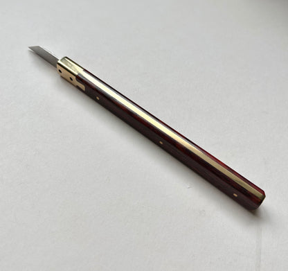 Kemovancraft Leather Cutting & Carving Knife – Cocobolo Handle & Detachable Blade