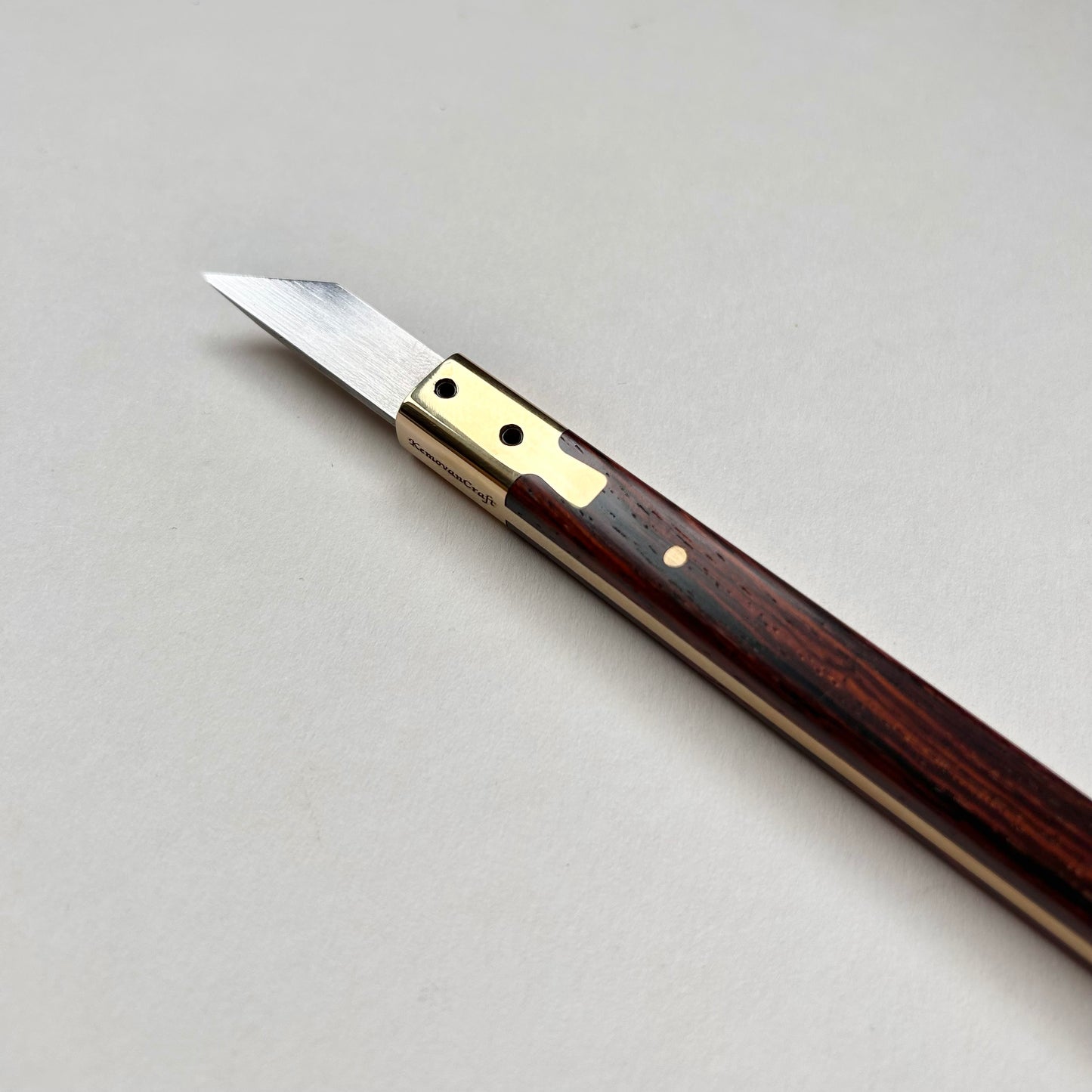 Kemovancraft Leather Cutting & Carving Knife – Cocobolo Handle & Detachable Blade
