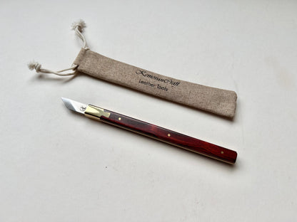 Kemovancraft Leather Cutting & Carving Knife – Cocobolo Handle & Detachable Blade