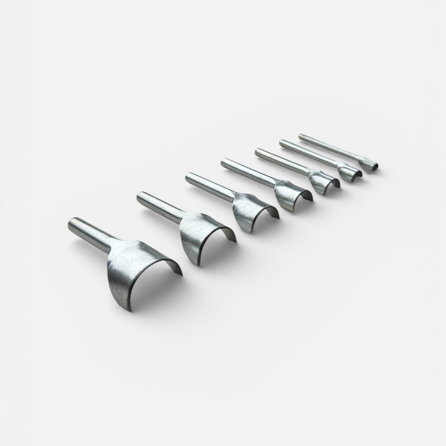Round Belt End Punch Leather Tools 7 Pieces - Half Circle