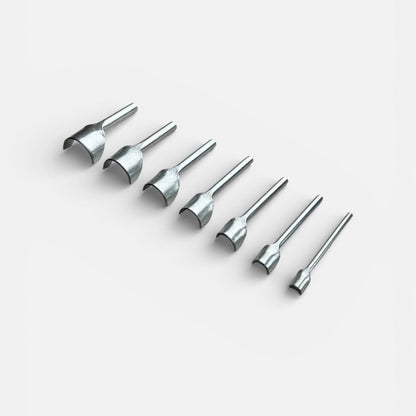 Round Belt End Punch Leather Tools 7 Pieces - Half Circle