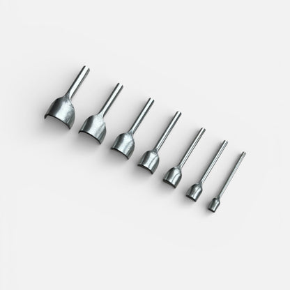 Round Belt End Punch Leather Tools 7 Pieces - Half Circle