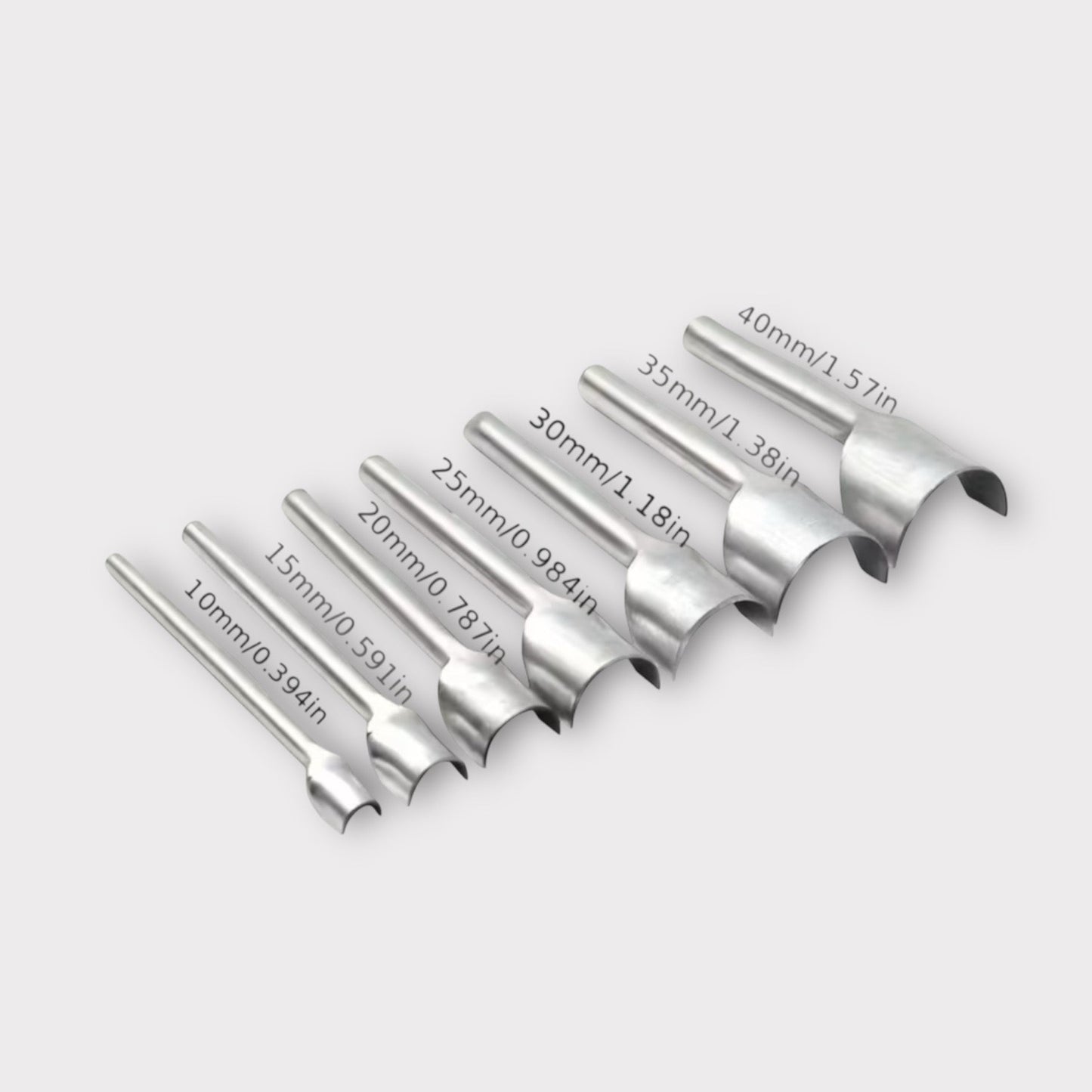 Round Belt End Punch Leather Tools 7 Pieces - Half Circle