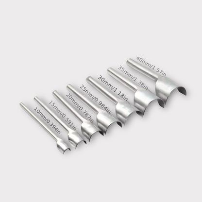 Round Belt End Punch Leather Tools 7 Pieces - Half Circle