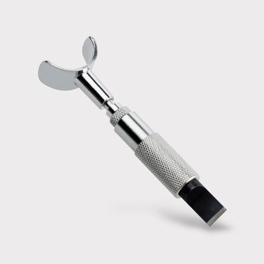 Leather carving swivel knife tool in silver colour.