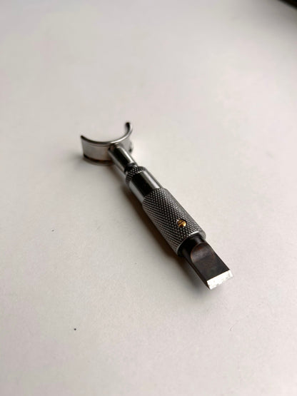 Leather carving swivel knife tool in silver colour.