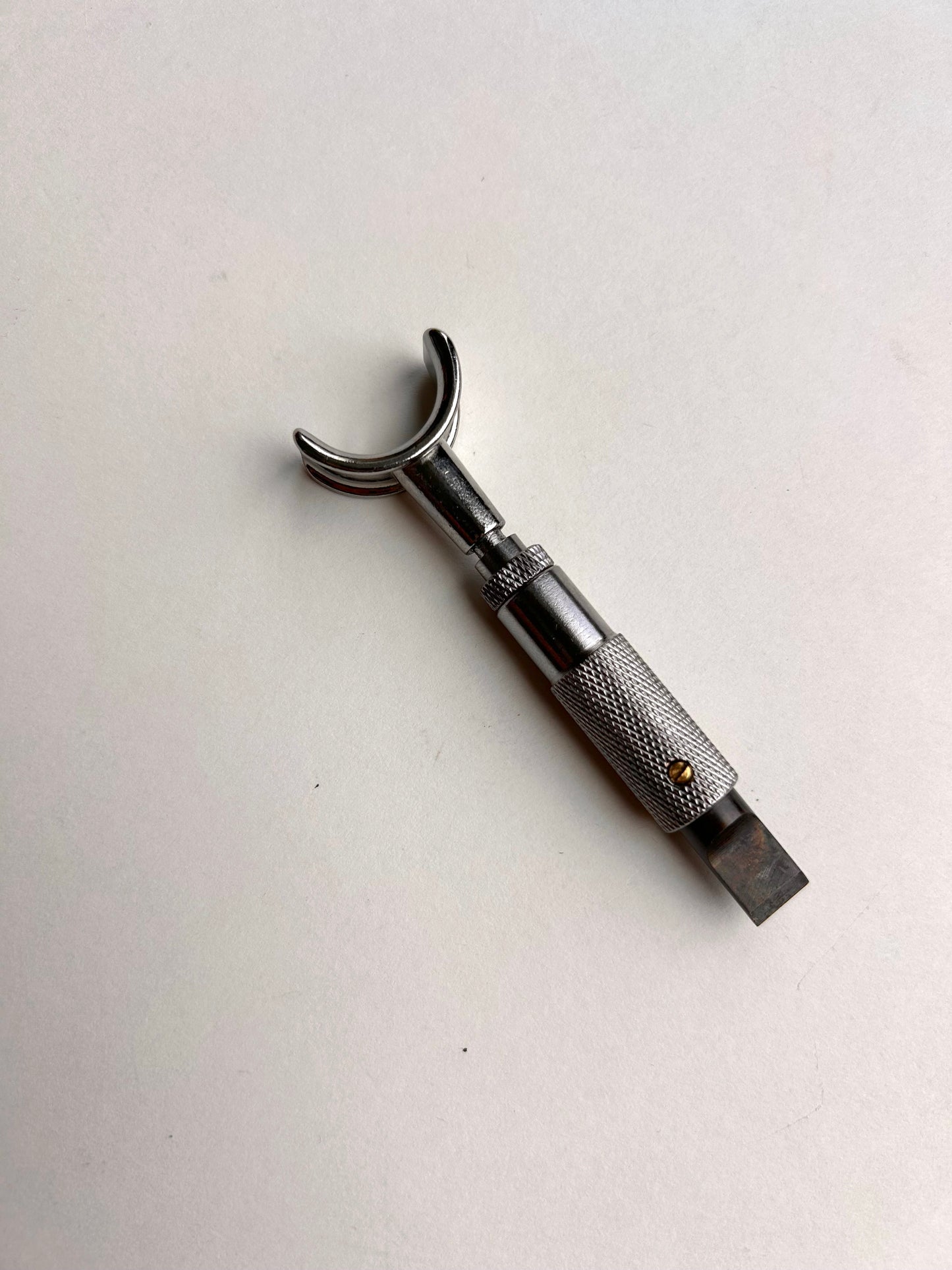 Leather carving swivel knife tool in silver colour.