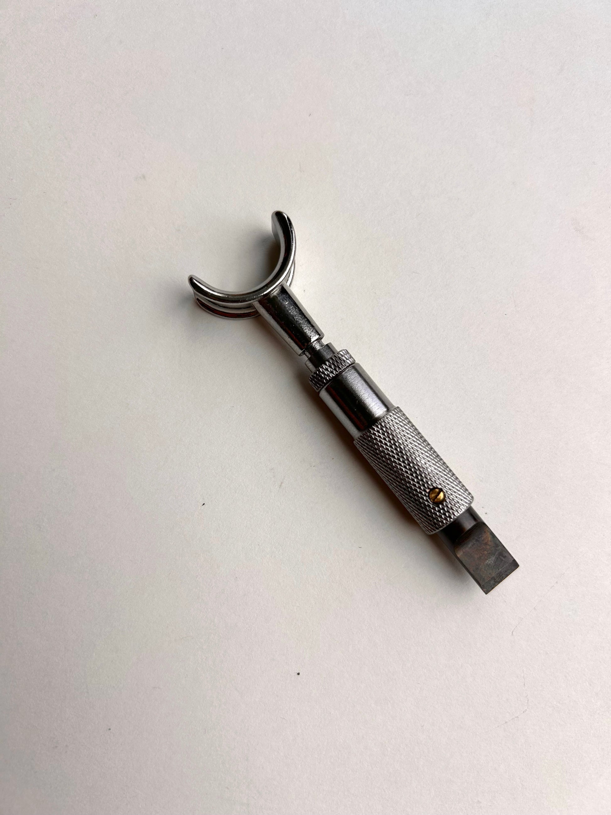 Leather carving swivel knife tool in silver colour.