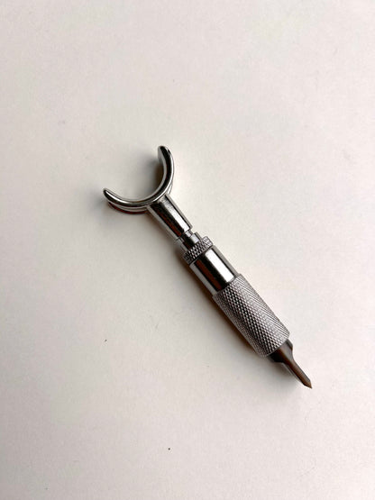 Leather carving swivel knife tool in silver colour.