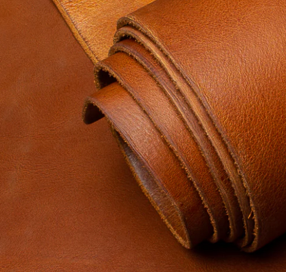 Vegetable Tanned Leather Belt Blanks in Malt