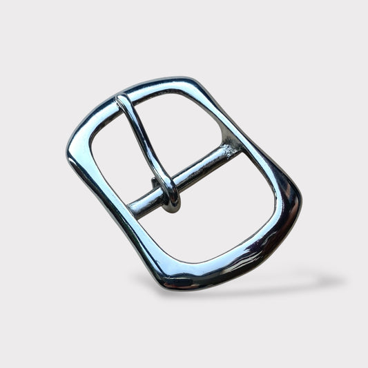 Silver/Chrome Centre Bar Belt Buckle, 1.5 Inch