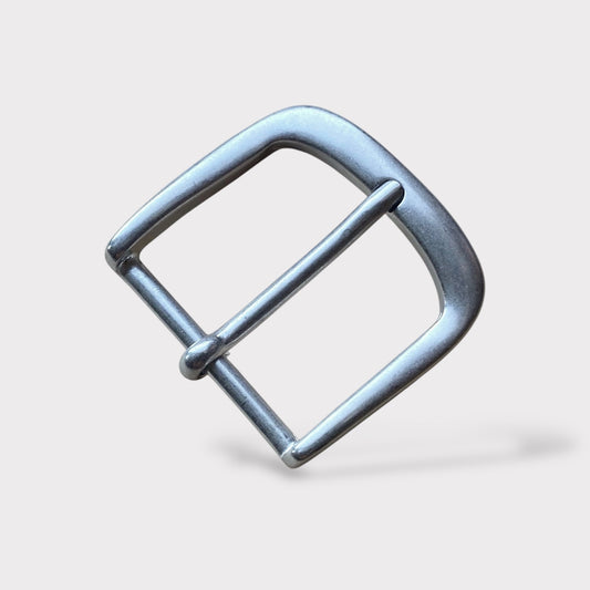 Silver/Chrome Belt Buckle, Rounded Frame with Pin Style