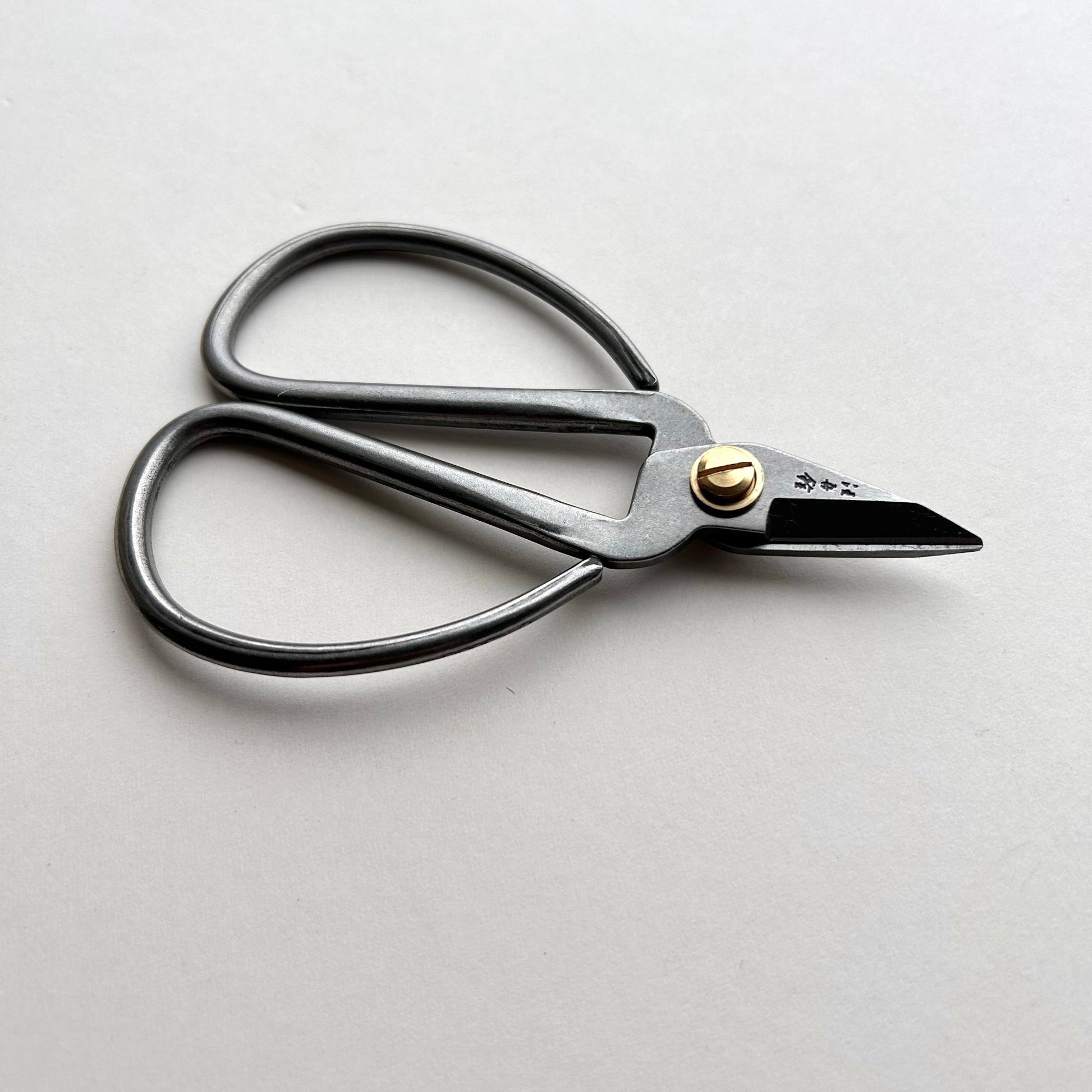 Pair of scissors on a light gray background