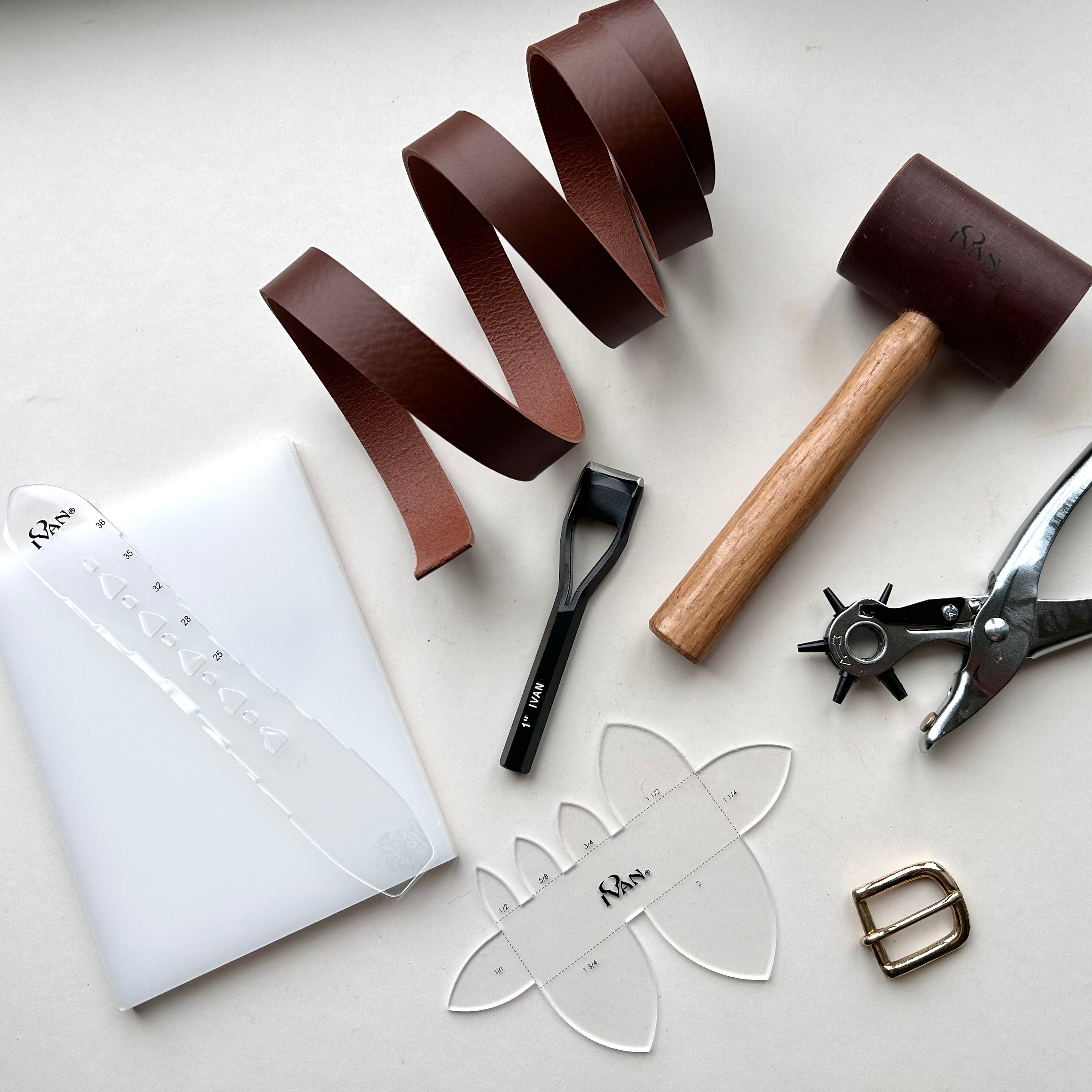 Tan Leather Belt Making Kit - Essentials