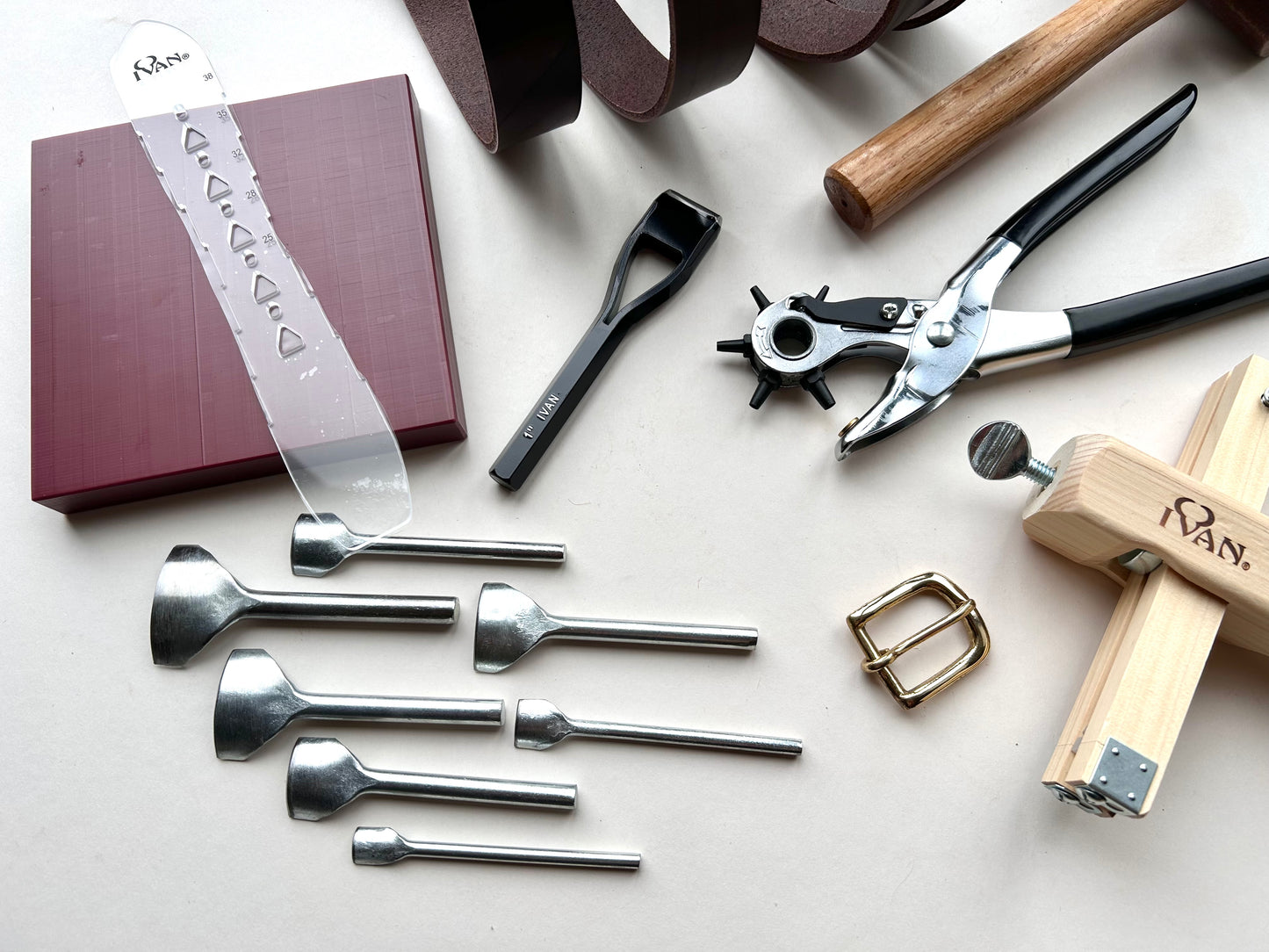 Tan Leather Belt Making Kit - Deluxe