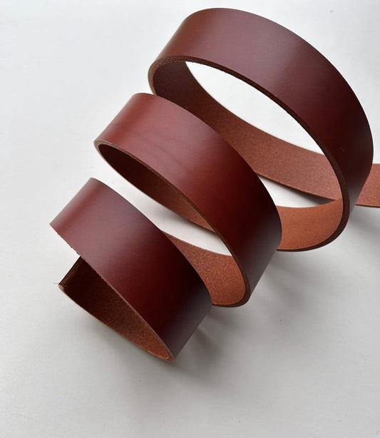 Walpier Rocky leather belt blank in Cuoio colour