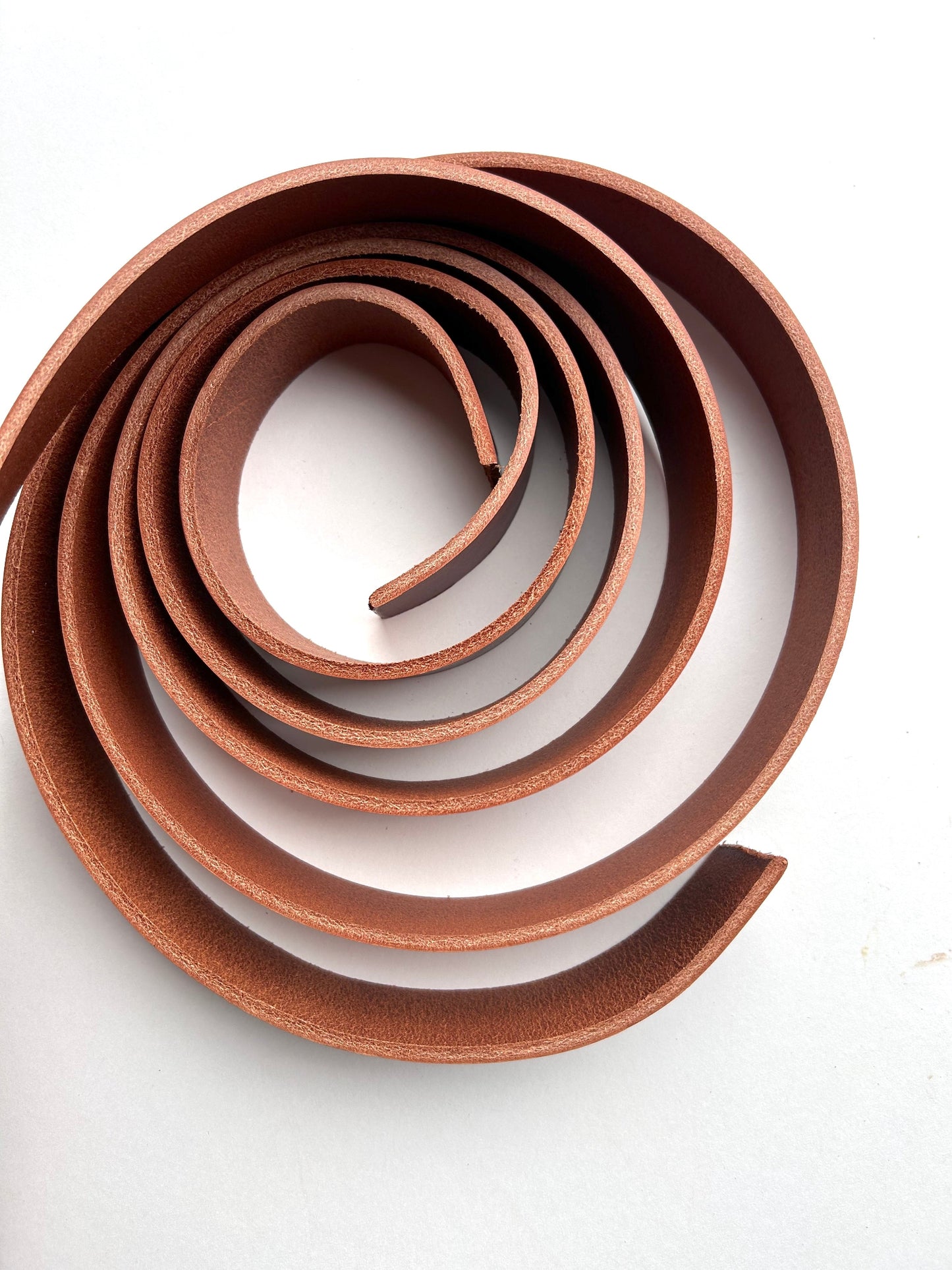 Walpier Rocky leather belt blank in Cuoio colour