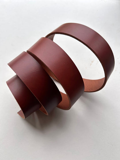 Walpier Rocky leather belt blank in Cuoio colour