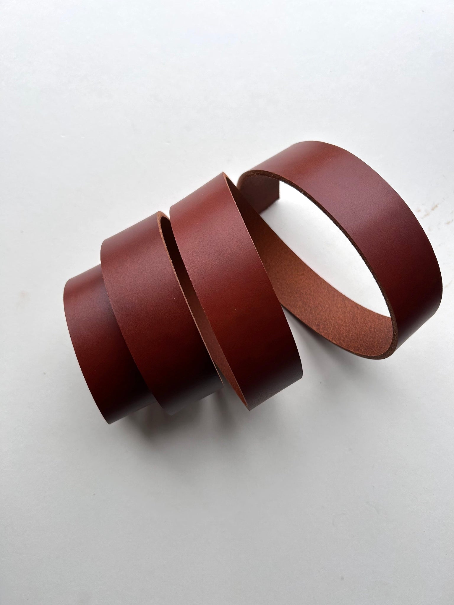 Walpier Rocky leather belt blank in Cuoio colour