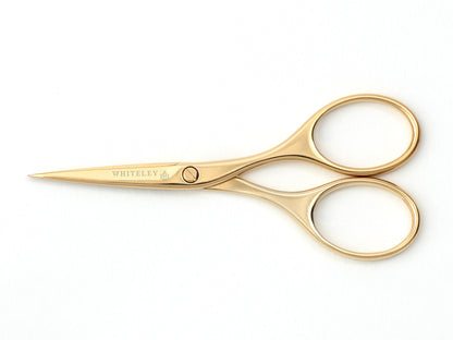 Whiteley 4” Gold Plated Needlework Scissors