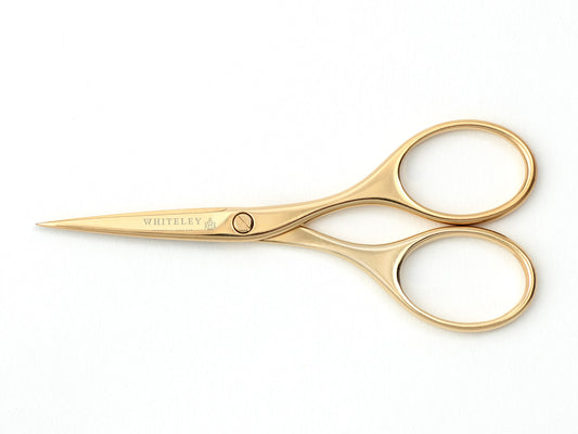 Whiteley 4” Gold Plated Needlework Scissors