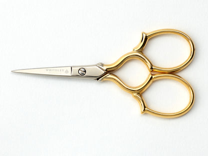 Whiteley 4” Gold Epaulette Needlework Scissors