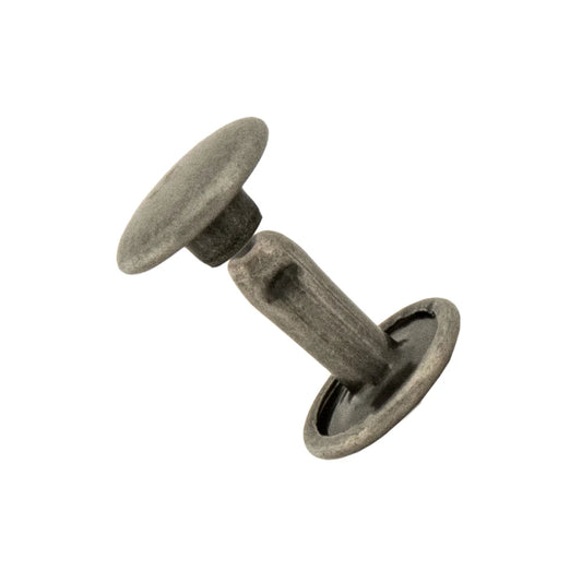 Metal leather rivet on a white background