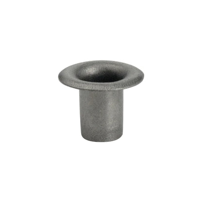 Metallic eyelets on a white background