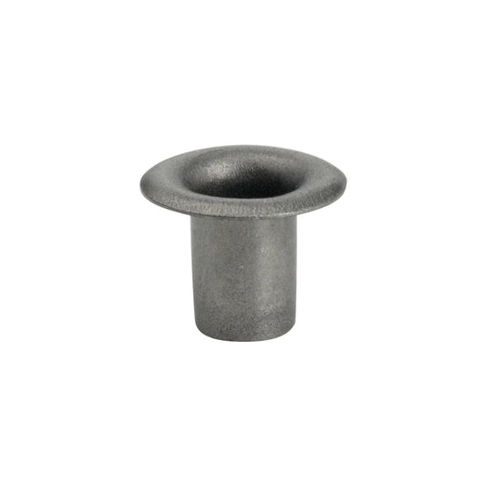 Metallic eyelets on a white background