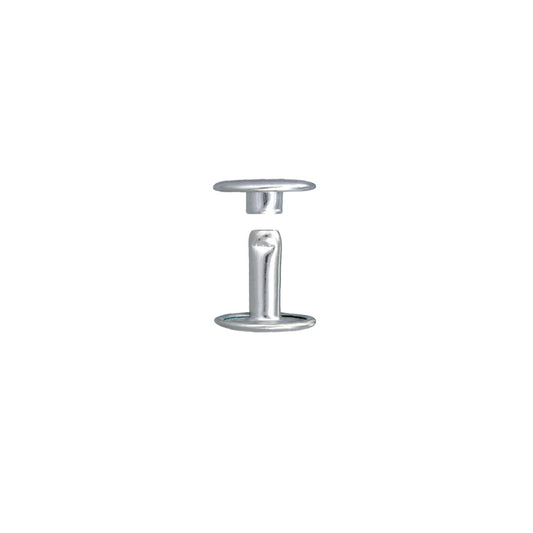 Silver Wide Leather Rivets Double Capped - 13 mm Head