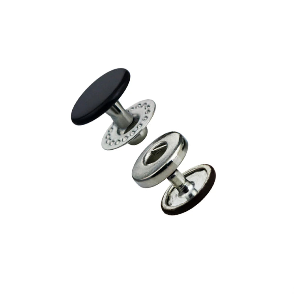 Black Glove Snaps - 10 mm, Gloss Finish